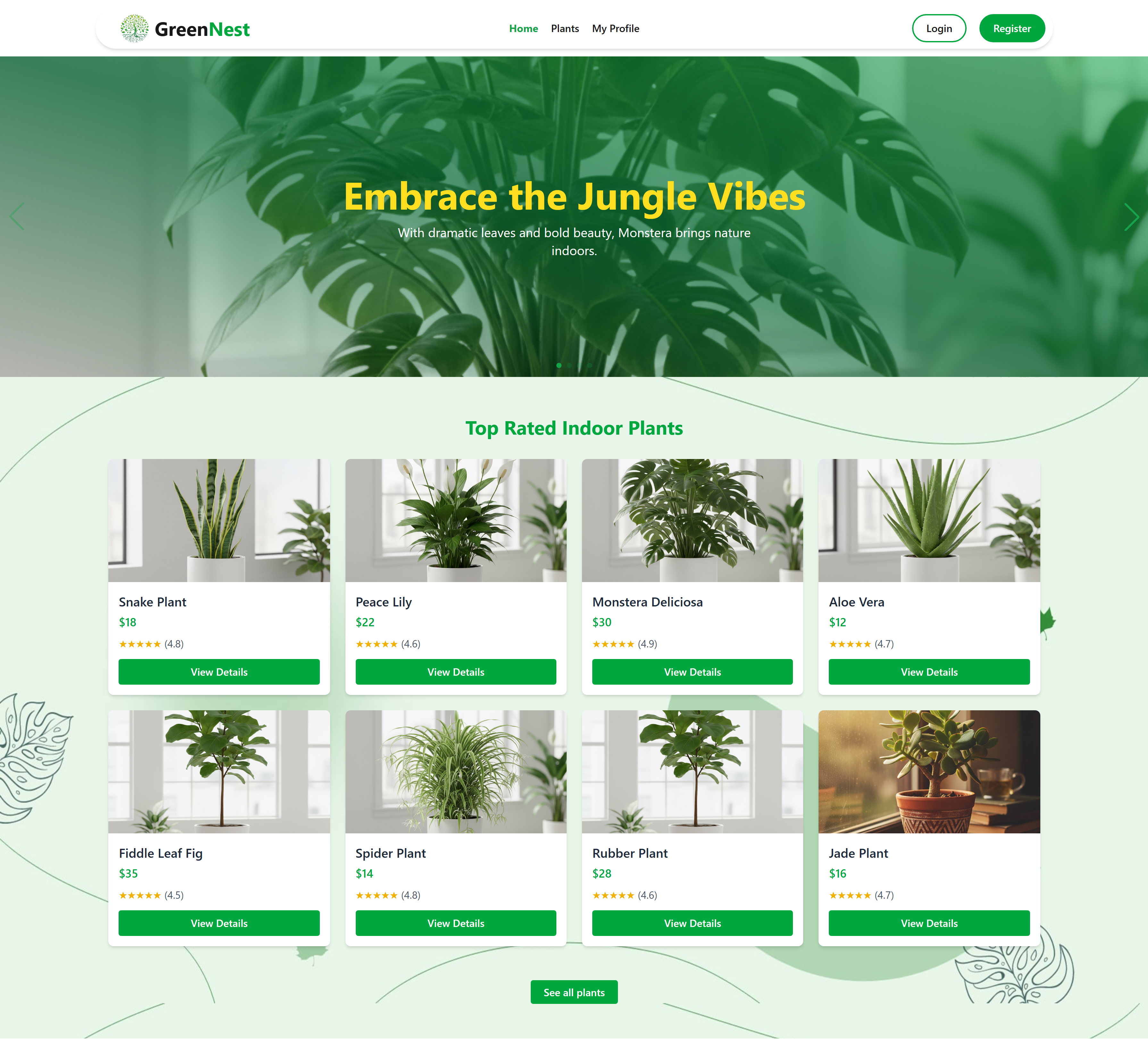GitHub - ashikurahman1/green-nest: GreenNest is a modern plant shop web ...
